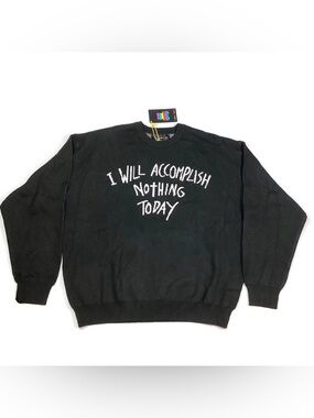 Teddy Fresh I WILL ACCOMPLISH NOTHING TODAY Sweater Men’s Large NEW!